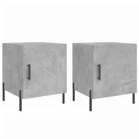 Comodini 2 pz Grigio Cemento 40x40x50 cm in Legno Multistrato