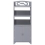 Mobiletto da Bagno Grigio 46x24x116 cm in Legno di Paulownia