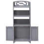 Mobiletto da Bagno Grigio 46x24x116 cm in Legno di Paulownia