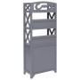 Mobiletto da Bagno Grigio 46x24x116 cm in Legno di Paulownia