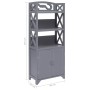 Mobiletto da Bagno Grigio 46x24x116 cm in Legno di Paulownia