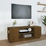 Mobile Porta TV Miele 110x35x40,5 cm in Legno Massello di Pino