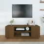 Mobile Porta TV Miele 110x35x40,5 cm in Legno Massello di Pino