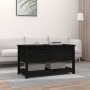 Tavolino da Salotto Nero 102x49x55 cm in Legno Massello di Pino