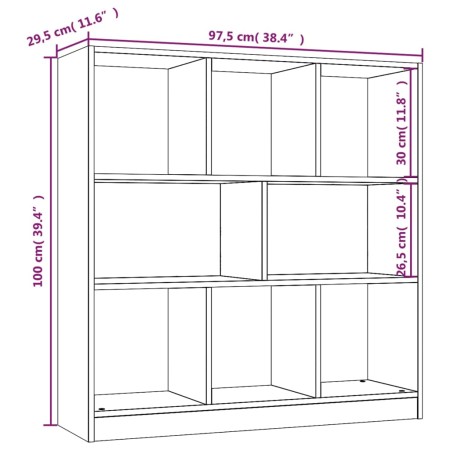 Libreria Grigio Sonoma 97,5x29,5x100 cm in Legno Multistrato