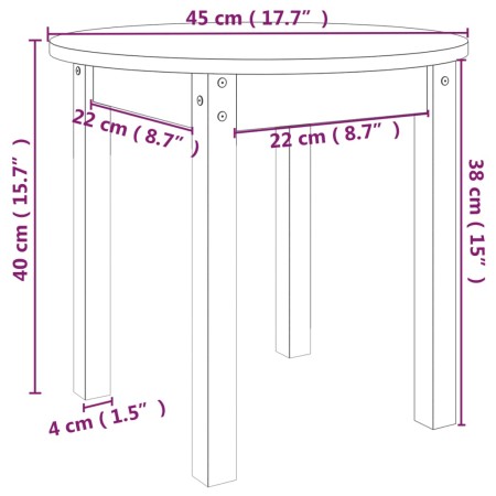 Tavolino da Salotto Miele Ø 45x40 cm in Legno Massello di Pino