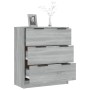 Credenza Grigio Sonoma 60x30x70 cm in Legno Multistrato