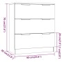 Credenza Grigio Sonoma 60x30x70 cm in Legno Multistrato