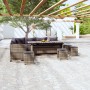 Set Divani da Giardino 6 pz con Cuscini in Polyrattan Grigio