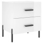 Comodini 2 pz Bianco Lucido 40x35x47,5 cm in Legno Multistrato