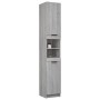 Armadietto Bagno Grigio Sonoma 32x34x188,5 cm Legno Multistrato