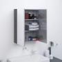 Armadietto a Specchio per Bagno 60x15x75 cm MDF Grigio Lucido