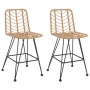 Sgabelli da Bar 2 pz 45x56x103,5 cm Rattan PE e Acciaio