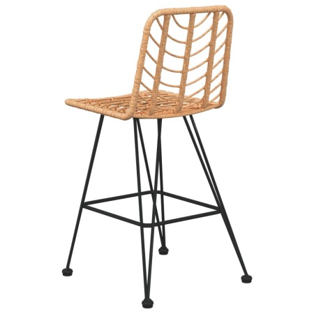 Sgabelli da Bar 2 pz 45x56x103,5 cm Rattan PE e Acciaio