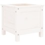 Fioriera da Giardino Bianca 40x40x39 cm Legno Massello di Pino