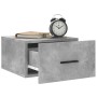 Comodini a Muro 2 pz Grigio Cemento 35x35x20 cm