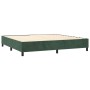 Letto a Molle con Materasso e LED Verde Scuro 200x200cm Velluto