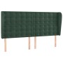 Letto a Molle con Materasso e LED Verde Scuro 200x200cm Velluto