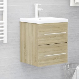 Mobile con Lavabo Integrato Rovere Sonoma in Legno Multistrato