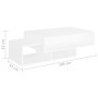 Tavolino da Salotto Bianco 102x55x42 cm Legno Legno Multistrato