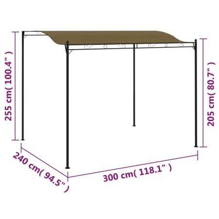 Tendalino Parasole 3x2,4 m Grigio Talpa 180 g/m²