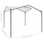 Gazebo da Giardino 3x3x2,6 m Bianco 180 g/m²