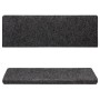 Tappetini per Scale Tessuto Agugliato 10 pz 65x21x4 cm Grigi