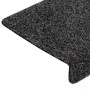 Tappetini per Scale Tessuto Agugliato 10 pz 65x21x4 cm Grigi