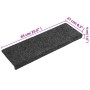 Tappetini per Scale Tessuto Agugliato 10 pz 65x21x4 cm Grigi