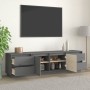 Mobile Porta TV Grigio 176x37x47,5 cm in Legno Massello di Pino