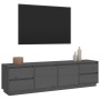 Mobile Porta TV Grigio 176x37x47,5 cm in Legno Massello di Pino