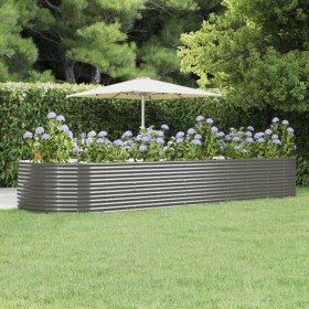 Letto Giardino Acciaio Verniciato Polvere 447x140x68 cm Grigio