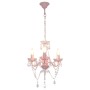 Lampadario con Perline Rosa Tondo 3 E14