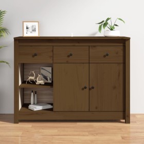 Credenza Miele 100x35x74 cm in Legno Massello di Pino