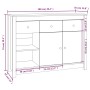 Credenza Miele 100x35x74 cm in Legno Massello di Pino