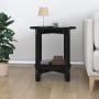 Tavolino da Salotto Nero Ø 55x60 cm in Legno Massello di Pino