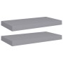 Scaffali a Parete 2 pz Grigi 50x23x3,8 cm in MDF