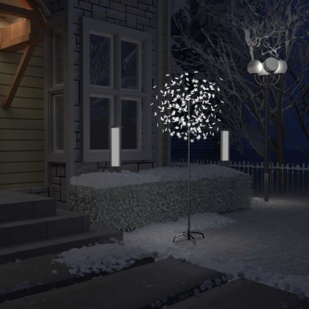 Albero di Natale 200 LED Bianco Freddo Ciliegio in Fiore 180 cm