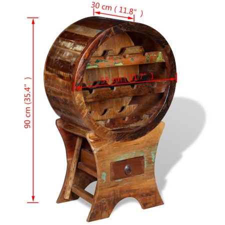 Portavini da 10 Bottiglie in Legno Massello di Recupero