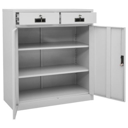 Armadio per Ufficio Grigio Chiaro 90x40x102 cm in Acciaio