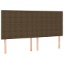 Letto a Molle Materasso e LED MarroneScuro 180x200cm in Tessuto