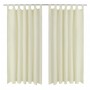 Tende Micro-Raso Crema 2 pezzi con Occhielli 140 x 245 cm
