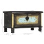 Baule Nero 80x40x45 cm in Legno Massello di Mango