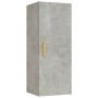 Armadietto a Muro Grigio Cemento 34,5x34x90cm Legno Multistrato