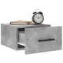 Comodini a Muro 2 pz Grigio Cemento 35x35x20 cm