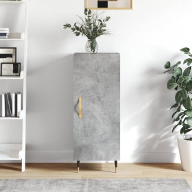 Credenza Grigio Cemento 34,5x34x90 cm in Legno Multistrato