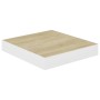 Scaffali a Parete 4 pz Rovere e Bianco 23x23,5x3,8 cm in MDF