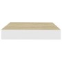 Scaffali a Parete 4 pz Rovere e Bianco 23x23,5x3,8 cm in MDF