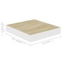 Scaffali a Parete 4 pz Rovere e Bianco 23x23,5x3,8 cm in MDF