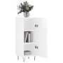 Credenza Bianco Lucido 34,5x34x90 cm in Legno Multistrato